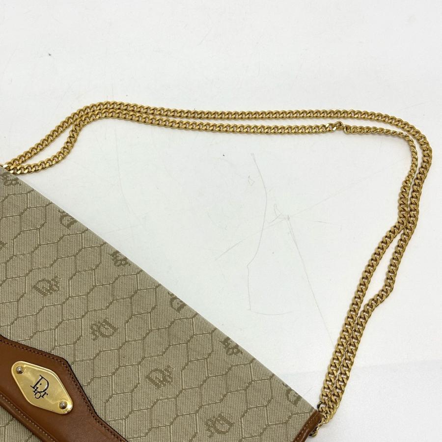 Christian Dior Authentic Vintage Logo Honeycomb Chain Shoulder Bag