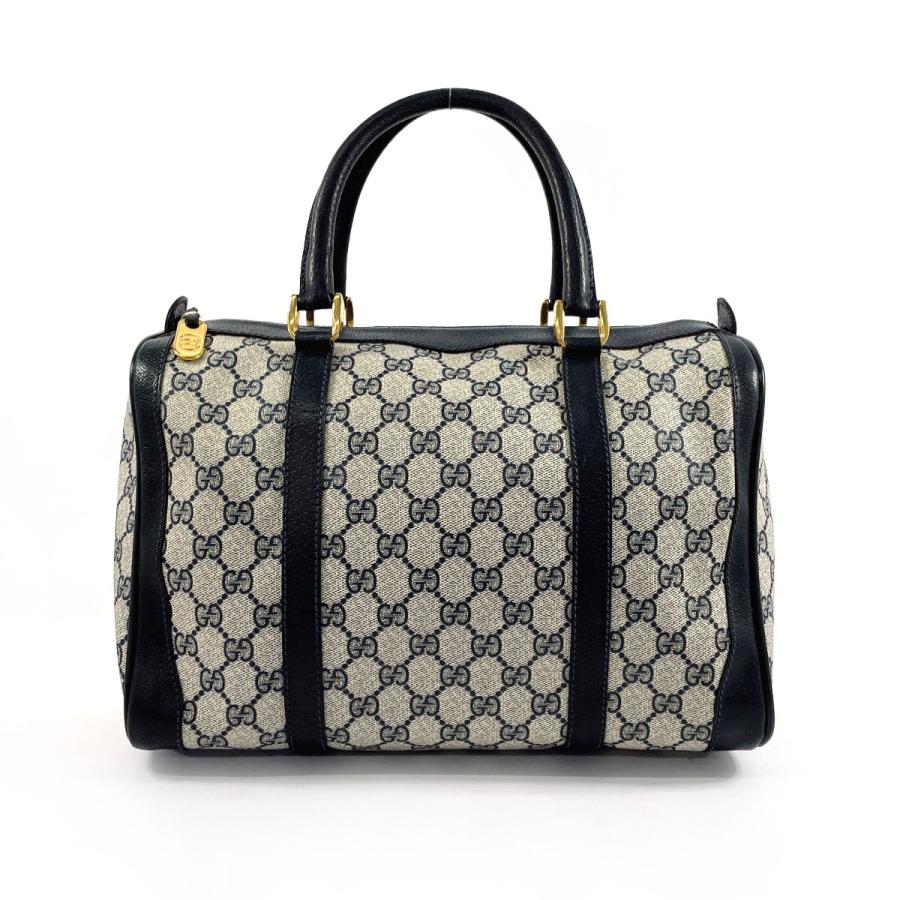 GUCCI Authentic Vintage Handbag Mini Boston GG Plus Navy