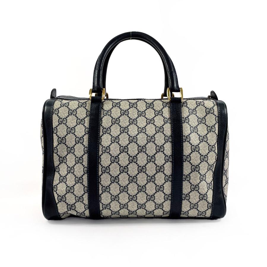 GUCCI Authentic Vintage Handbag Mini Boston GG Plus Navy