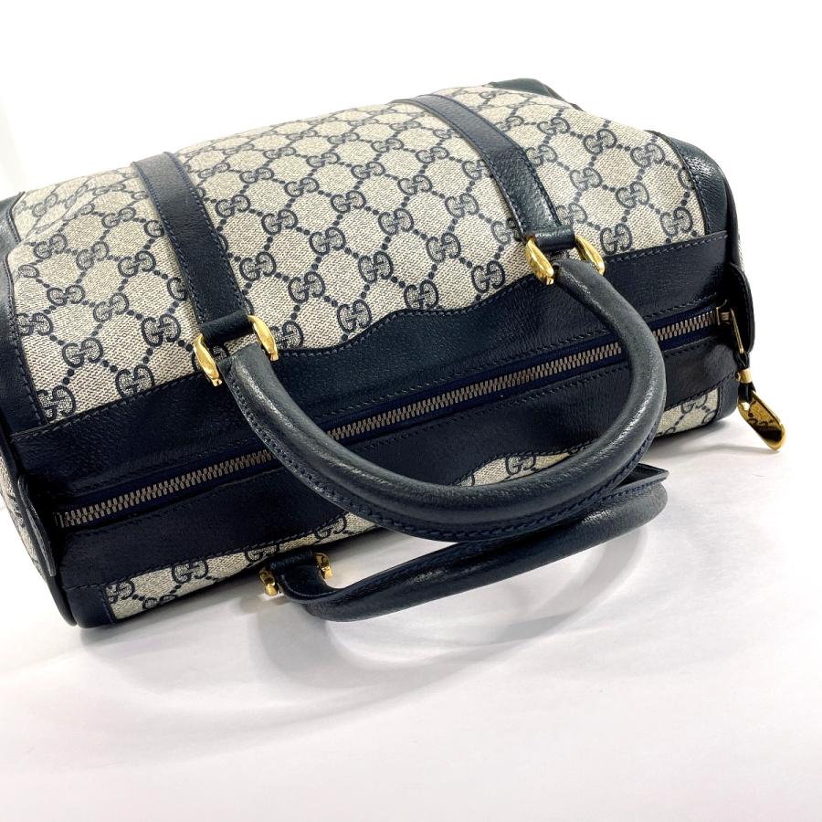 GUCCI Authentic Vintage Handbag Mini Boston GG Plus Navy