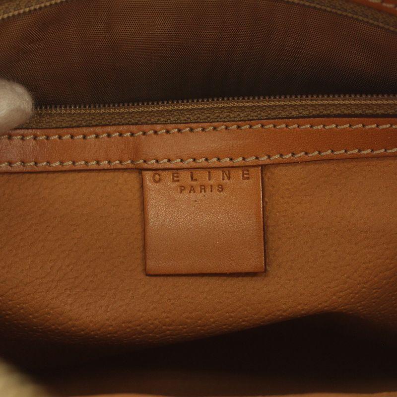 CELINE Authentic Vintage Handbag Mini Boston Bag Macadam Pattern Logo Border