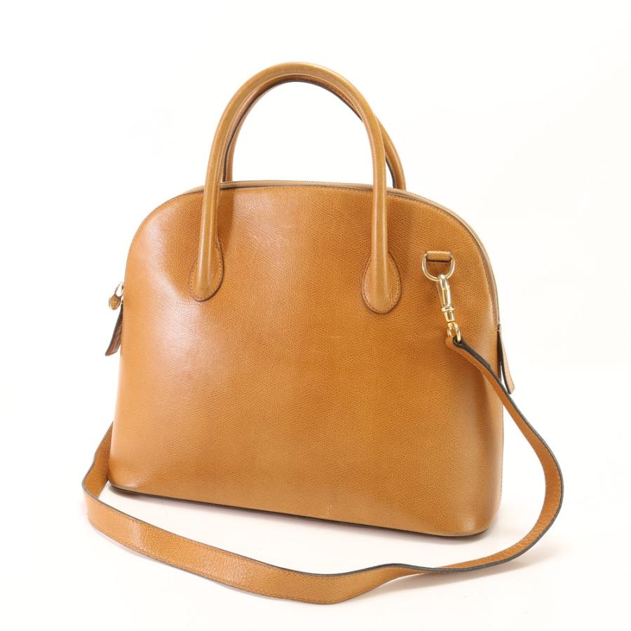 CELINE Authentic Vintage Leather 2-Way Shoulder Bag Crossbody Hand Tote Brown A4 Bolide Shape