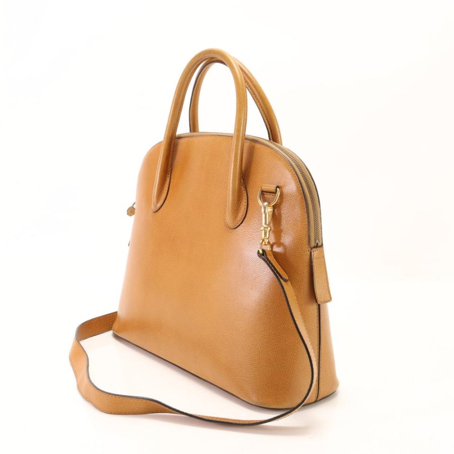 CELINE Authentic Vintage Leather 2-Way Shoulder Bag Crossbody Hand Tote Brown A4 Bolide Shape