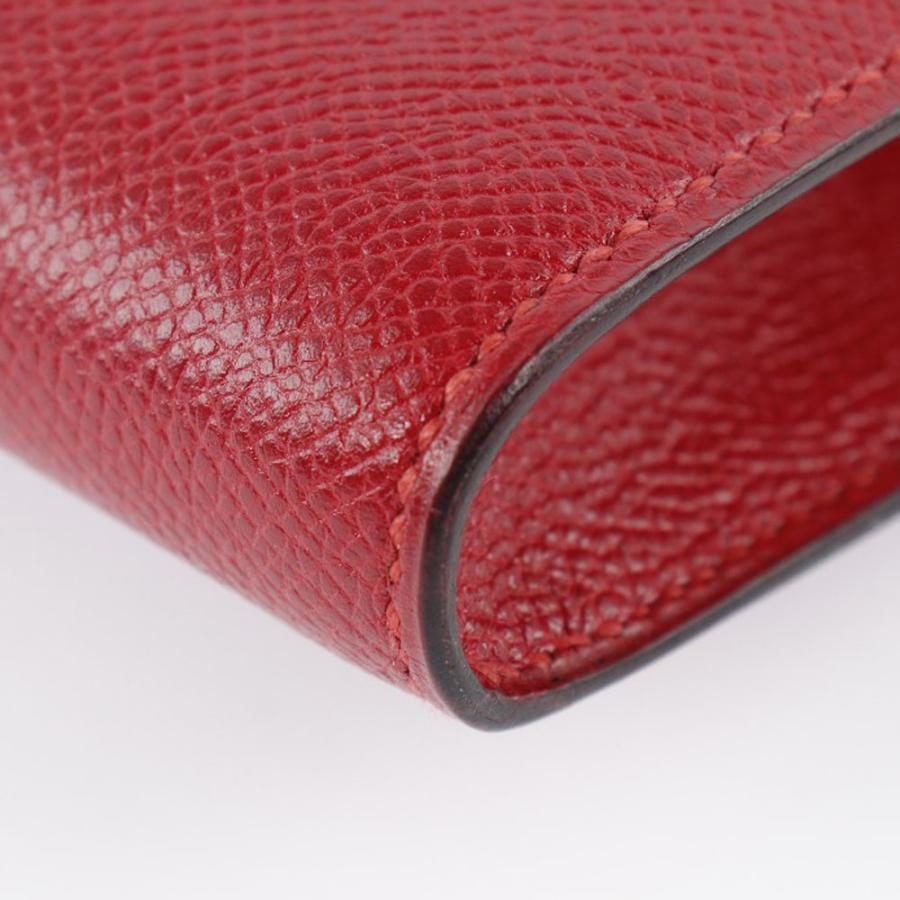 HERMES Authentische Vintage H Logo Clutch Vaux Epson Rouge Rot Damen