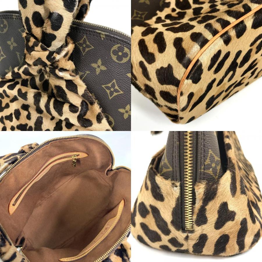 LOUIS VUITTON Authentic Vintage M99032 Monogram Leopard Azzedine Alaia Alma 100th Anniversary Limited With Pouch Handbag