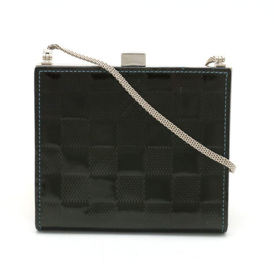 LOUIS VUITTON Authentische Vintage Damier Vernis Anjou PM Umhängetasche Pochette Petrolblau