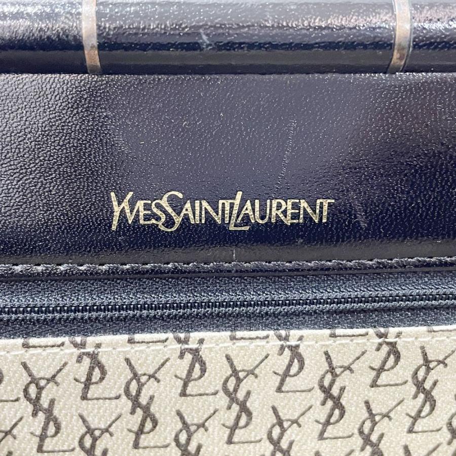 YVES SAINT LAURENT Authentic Vintage Clutch Bag V-Stitch YSL Logo Black