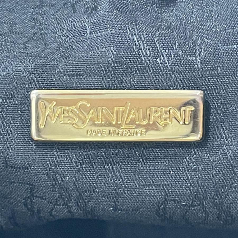 YVES SAINT LAURENT Authentische Vintage Umhängetasche YSL Logo Platte Kordelzug Crossbody