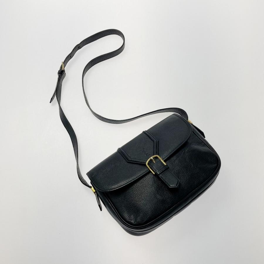 Yves Saint Laurent Authentic Vintage YSL Logo Shoulder Bag Black Leather With Scratches and Dirt