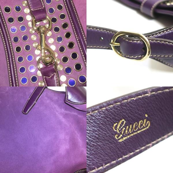 GUCCI Authentic Vintage 153693 Jackie Studs Suede One Shoulder Bag Purple