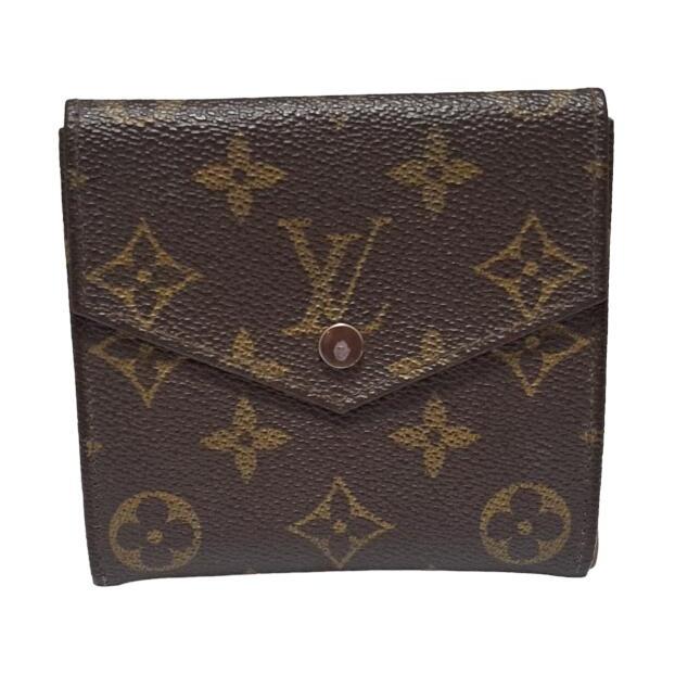 LOUIS VUITTON Authentic Vintage Wallet Portemonnaie Brown Monogram M61652 Double Flap