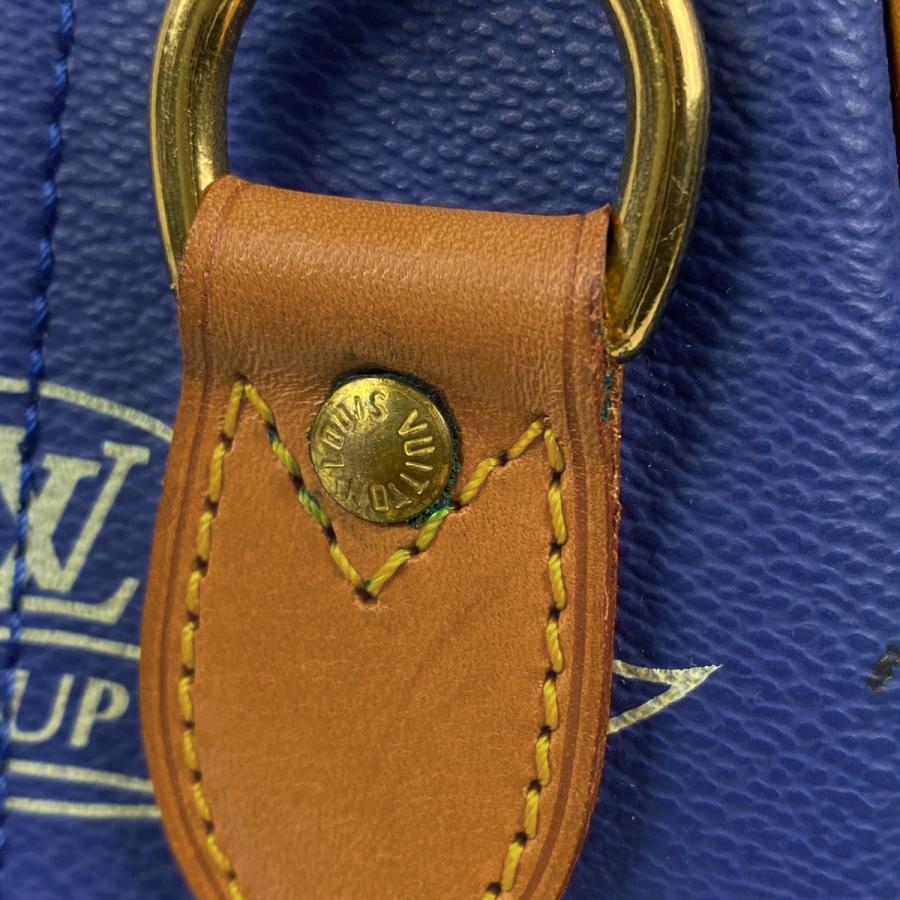 LOUIS VUITTON Authentic Vintage Sac Cous LV Cup Monogram Shoulder Bag Leather Blue M80008