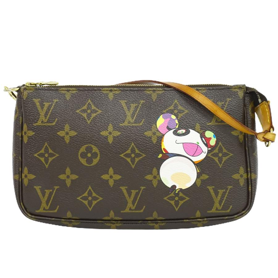 LOUIS VUITTON Authentische Vintage Pochette Accessoires Monogramm Panda Murakami Handtasche Tasche Braun M51981