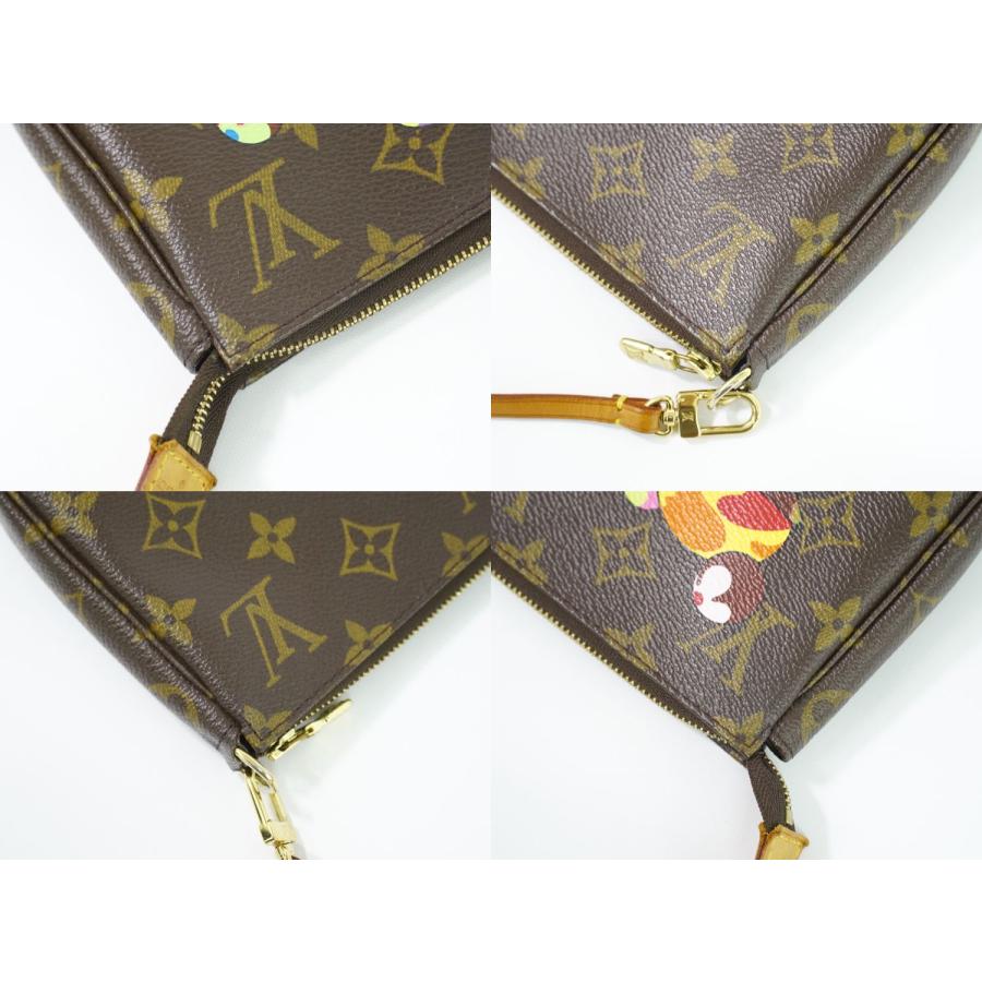 LOUIS VUITTON Authentic Vintage Pochette Accessoires Monogram Panda Murakami Handbag Pouch Brown M51981