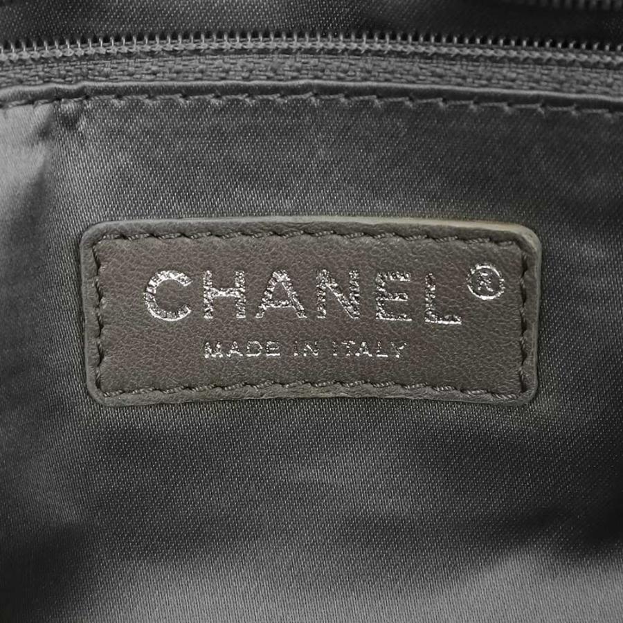 CHANEL Authentic Vintage Matelasse Coco Mark Logo Tote Bag Leather Brown Antique Silver Hardware