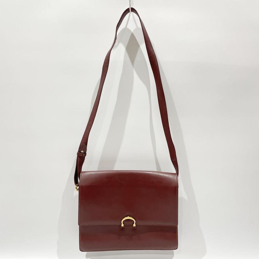 CARTIER Authentic Vintage Shoulder Bag Must Line Crossbody Bordeaux