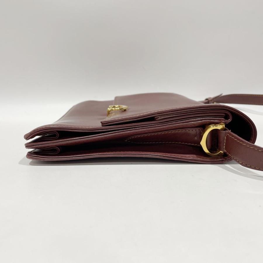 CARTIER Authentic Vintage Shoulder Bag Must Line Crossbody Bordeaux