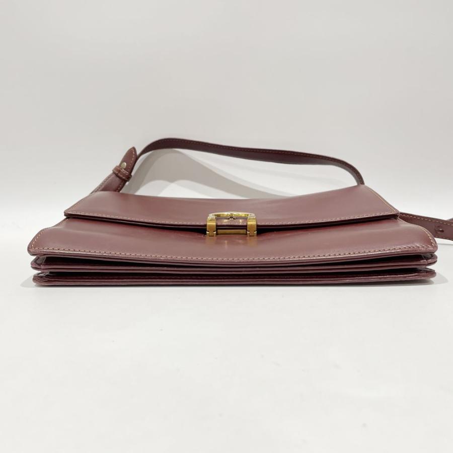 CARTIER Authentic Vintage Shoulder Bag Must Line Crossbody Bordeaux