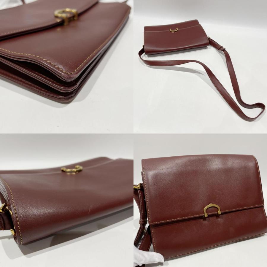 CARTIER Authentic Vintage Shoulder Bag Must Line Crossbody Bordeaux