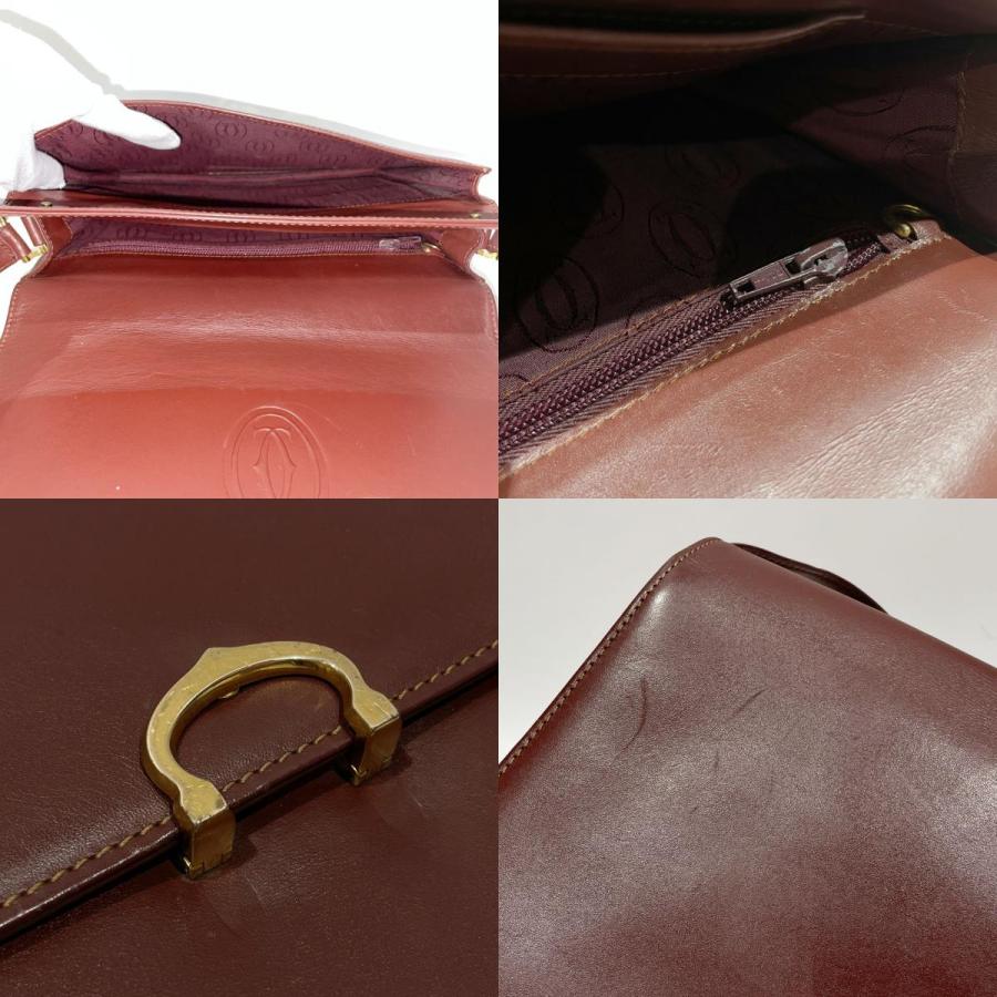 CARTIER Authentic Vintage Shoulder Bag Must Line Crossbody Bordeaux