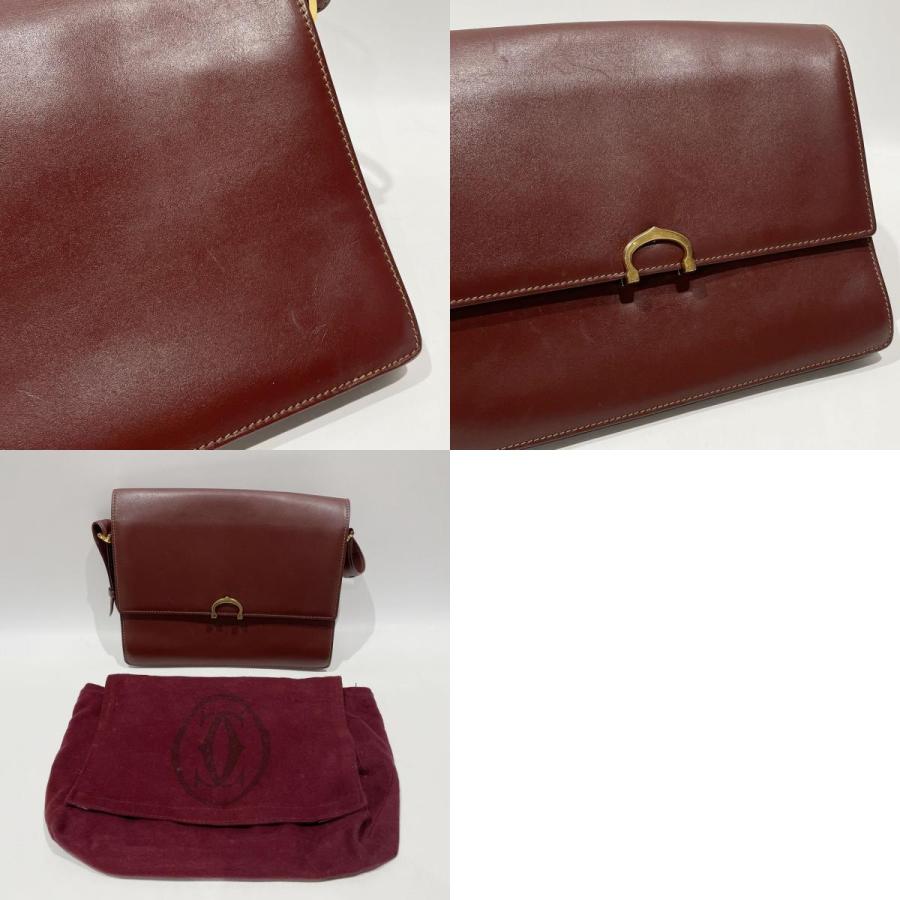 CARTIER Authentic Vintage Shoulder Bag Must Line Crossbody Bordeaux