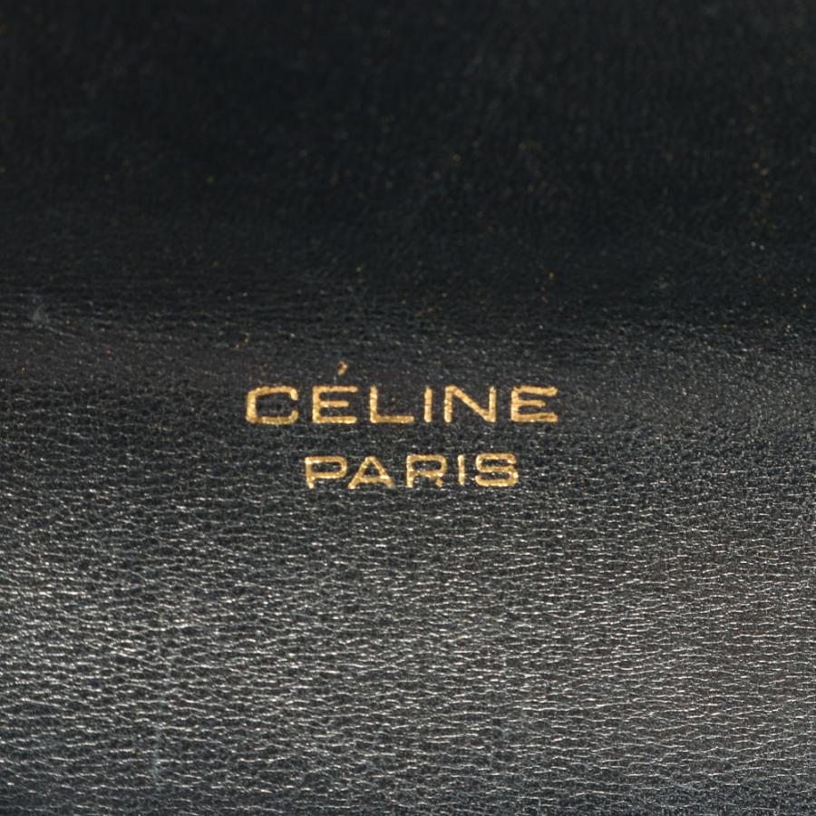 CELINE Authentic Vintage Sulky Leather Canvas Shoulder Bag Horse Carriage Fitting Shoulder Tote Hand