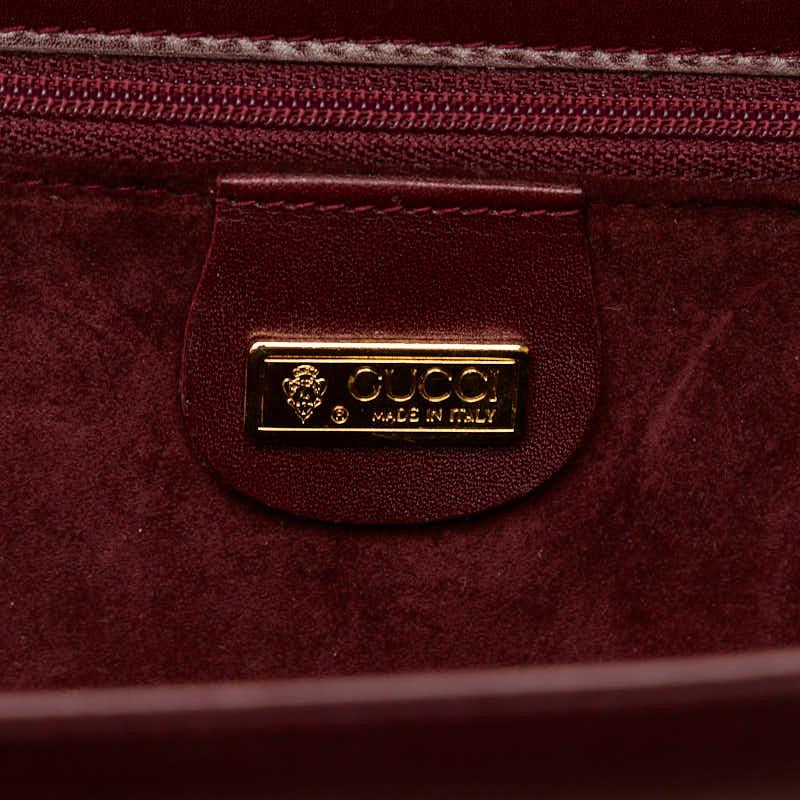 GUCCI Authentische Vintage GG Logo One Schultertasche Bordeaux Weinrot Leder