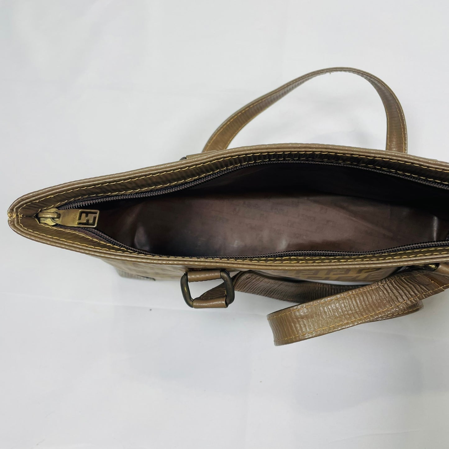 FENDI Authentic Vintage Zukka Shoulder Bag Made in Italy