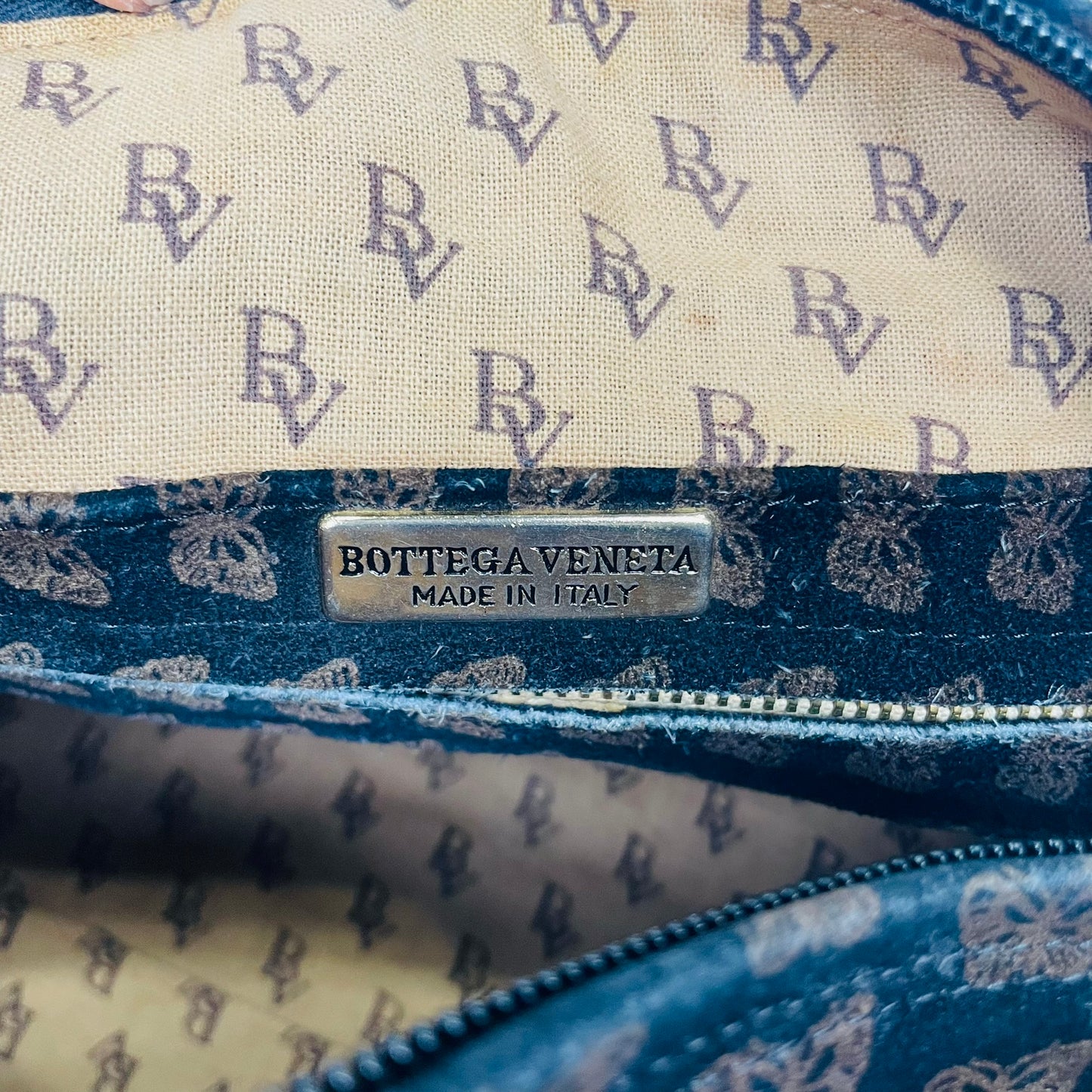 BOTTEGA VENETA 正品复古绒面皮革蝴蝶手提包意大利制造