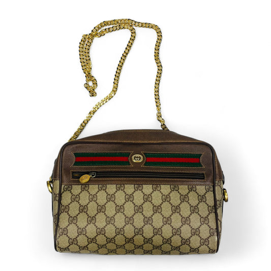 GUCCI Authentic Vintage GG Spreme Sherry Line Shoulder Bag Made in Italy