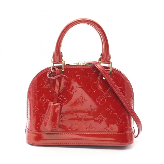 LOUIS VUITTON Monogram Alma BB Monogram Vernis Rouge Fauviste Handbag M91606