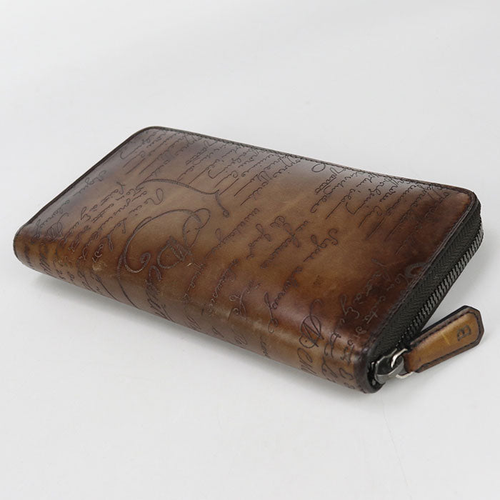 Berluti scritto leather PurseZip Around leather mens