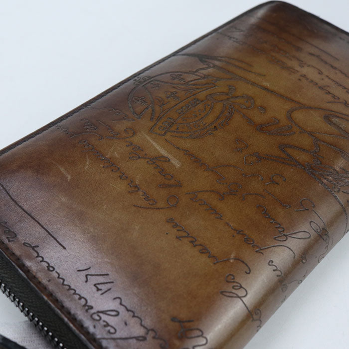 Berluti scritto leather PurseZip Around leather mens