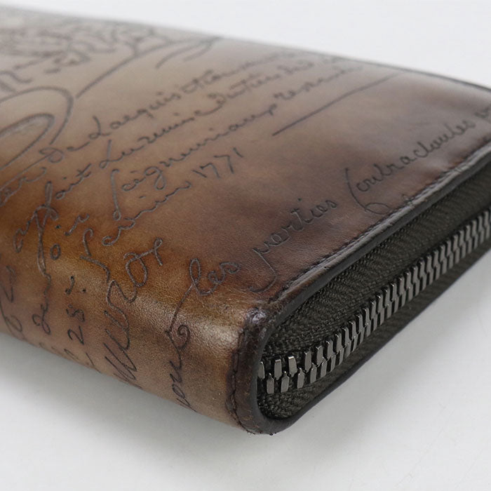 Berluti scritto leather PurseZip Around leather mens