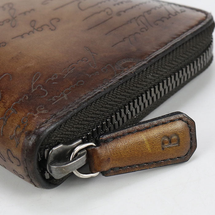 Berluti scritto leather PurseZip Around leather mens