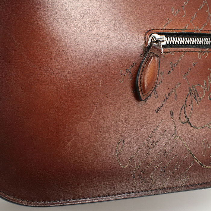 Berluti Sienna Messenger Bag Calligraphy Shoulder Bag leather mens