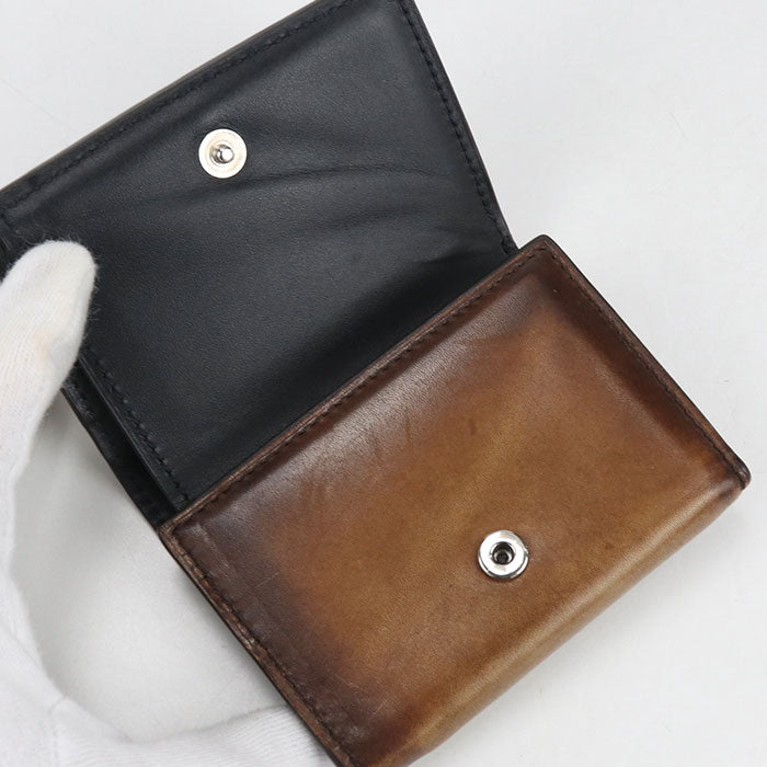 Berluti flap compact wallet Akajou Tri-fold wallet/Venetian leather Men's