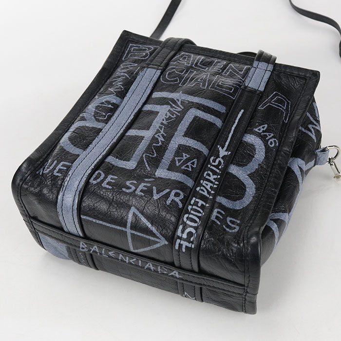 BALENCIAGA Bazaar Shopper XS 2WAY Graffiti 513989 Tote Bag leather