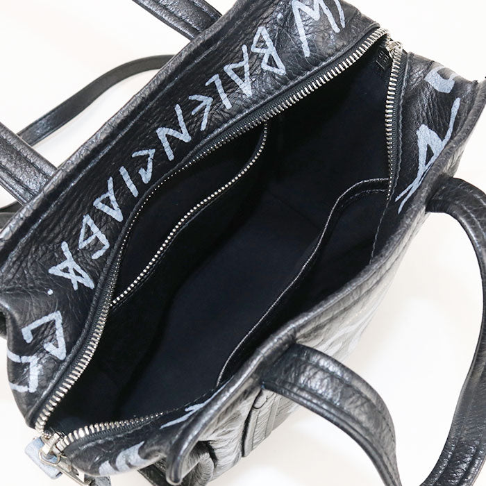 BALENCIAGA Bazaar Shopper XS 2WAY Graffiti 513989 Tote Bag leather