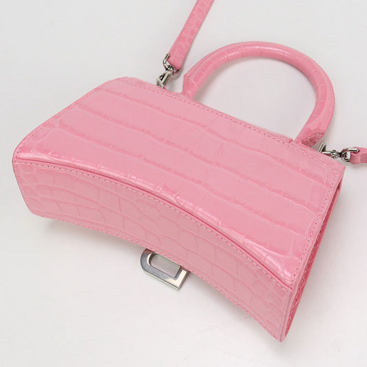 BALENCIAGA Top Handle Bag XS 2WAY Hour glass 592833 Handbag/Croco embossed Women