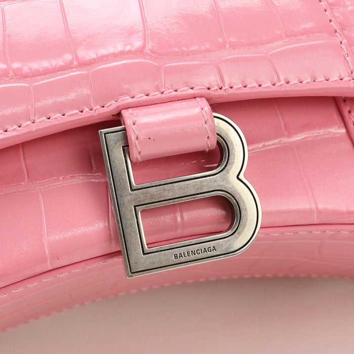 BALENCIAGA Top Handle Bag XS 2WAY Hour glass 592833 Handbag/Croco embossed Women