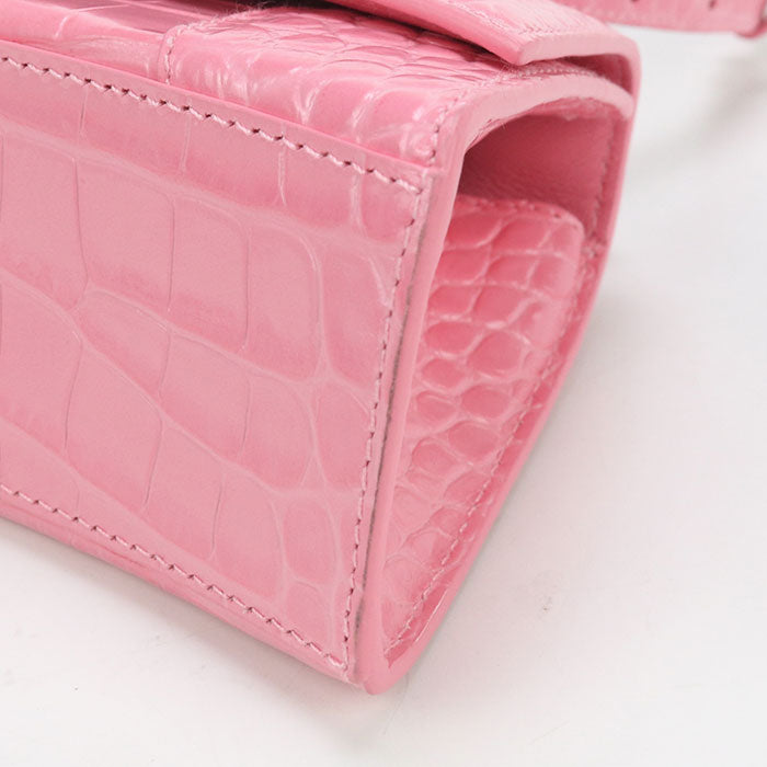 BALENCIAGA Top Handle Bag XS 2WAY Hour glass 592833 Handbag/Croco embossed Women