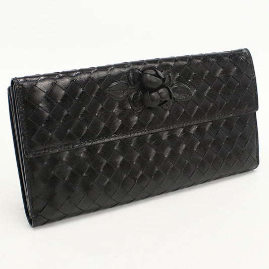 BOTTEGA VENETA W Hook Wallet INTRECCIATO 134075 V5281 1000 Purse folio leather Women