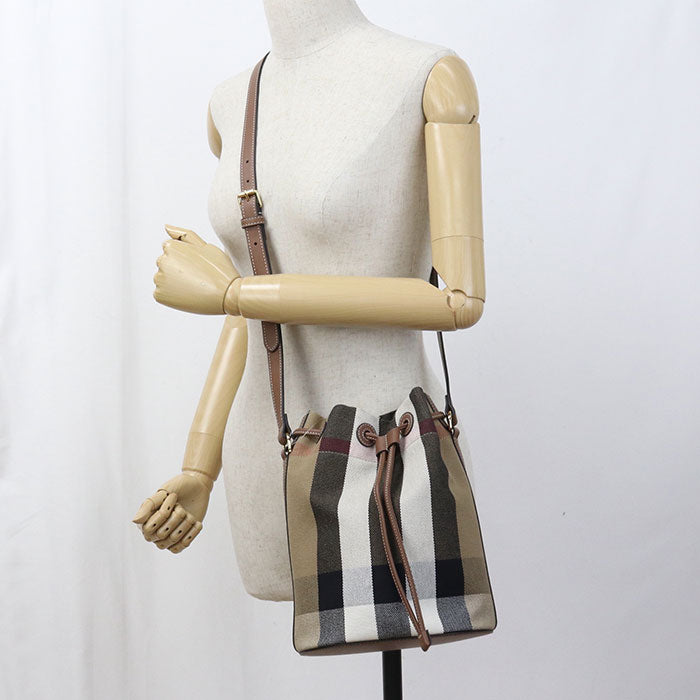 BURBERRY bucket Nova Check Diagonal shoulder bag Shoulder Bag canvas Women