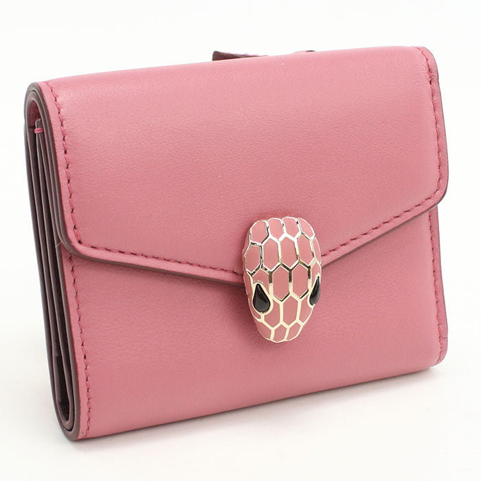 BVLGARI Serpenti Forever Three fold wallet Calfskin Women's
