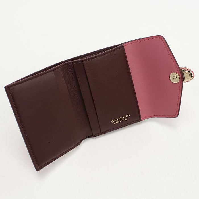 BVLGARI Serpenti Forever Three fold wallet Calfskin Women's