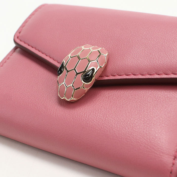 BVLGARI Serpenti Forever Three fold wallet Calfskin Women's