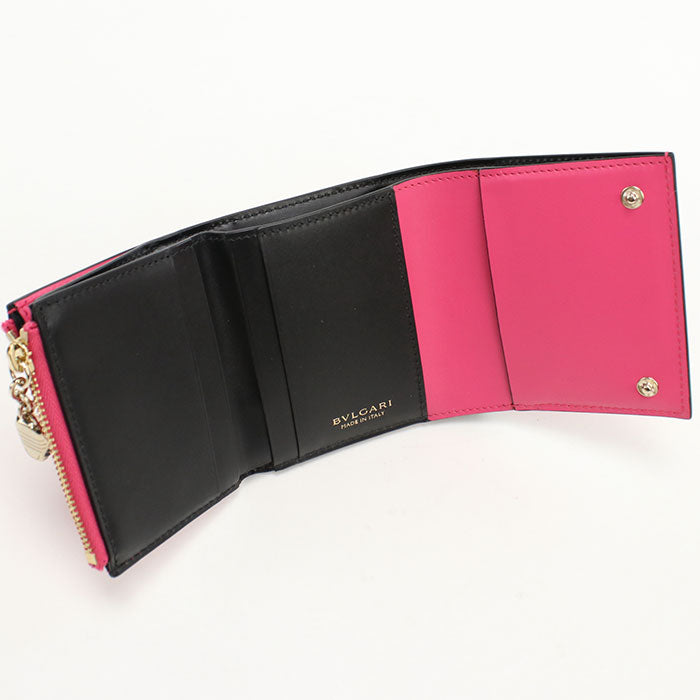 BVLGARI Serpenti Forever Three fold wallet Calfskin Women's