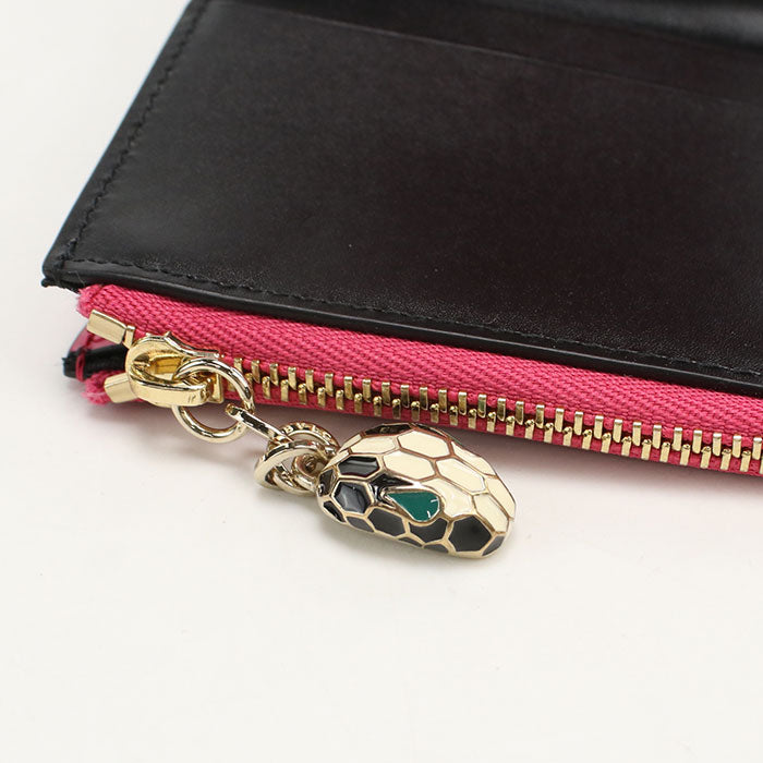 BVLGARI Serpenti Forever Three fold wallet Calfskin Women's