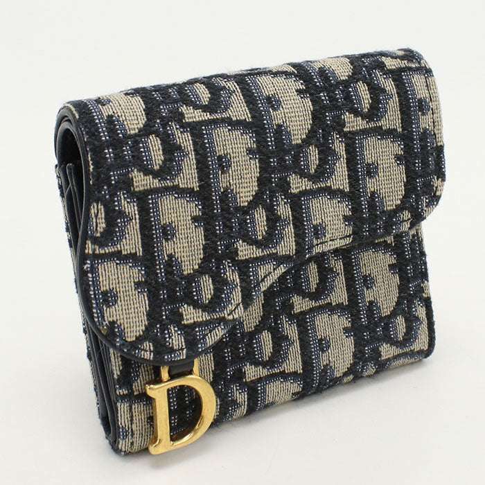 Dior Lotus wallet saddle S5652CTZQ_M928 Tri-fold wallet Jacquard Women
